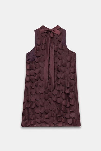 Burgundy Applique Mini Shift Dress