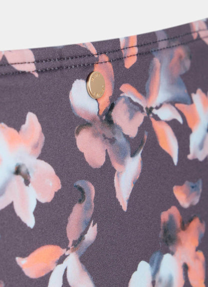 Purple Floral Print Tie Side Bikini Briefs