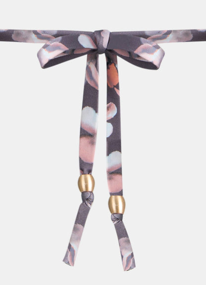 Purple Floral Triangle Bikini Top