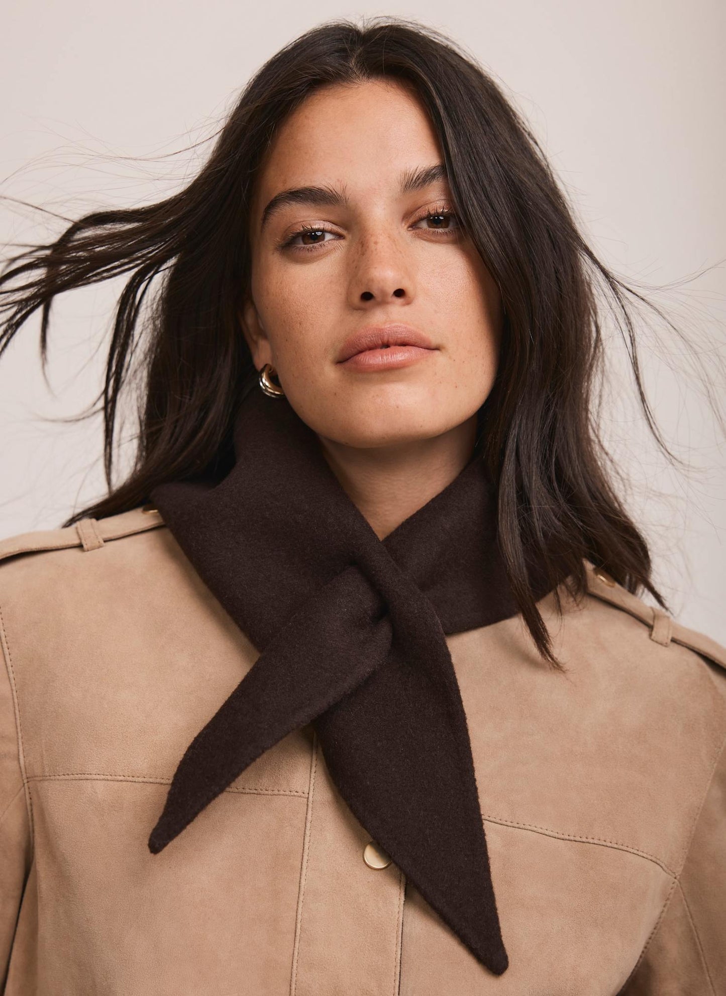 Brown Wool Triangle Scarf