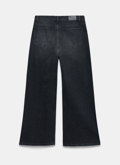 Washed Black Wide Jeans
