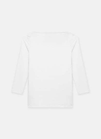 White Slash Neck Layering Top
