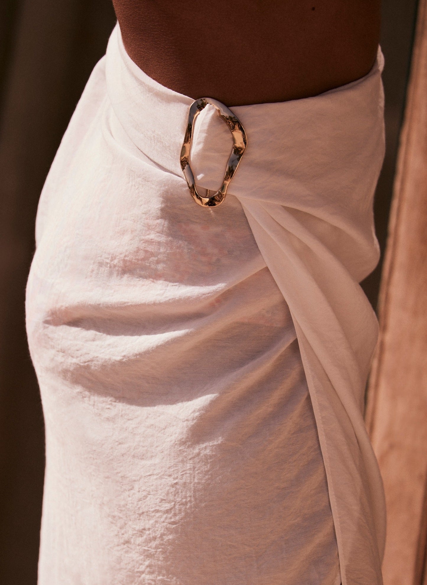 White Gold Trim Sarong
