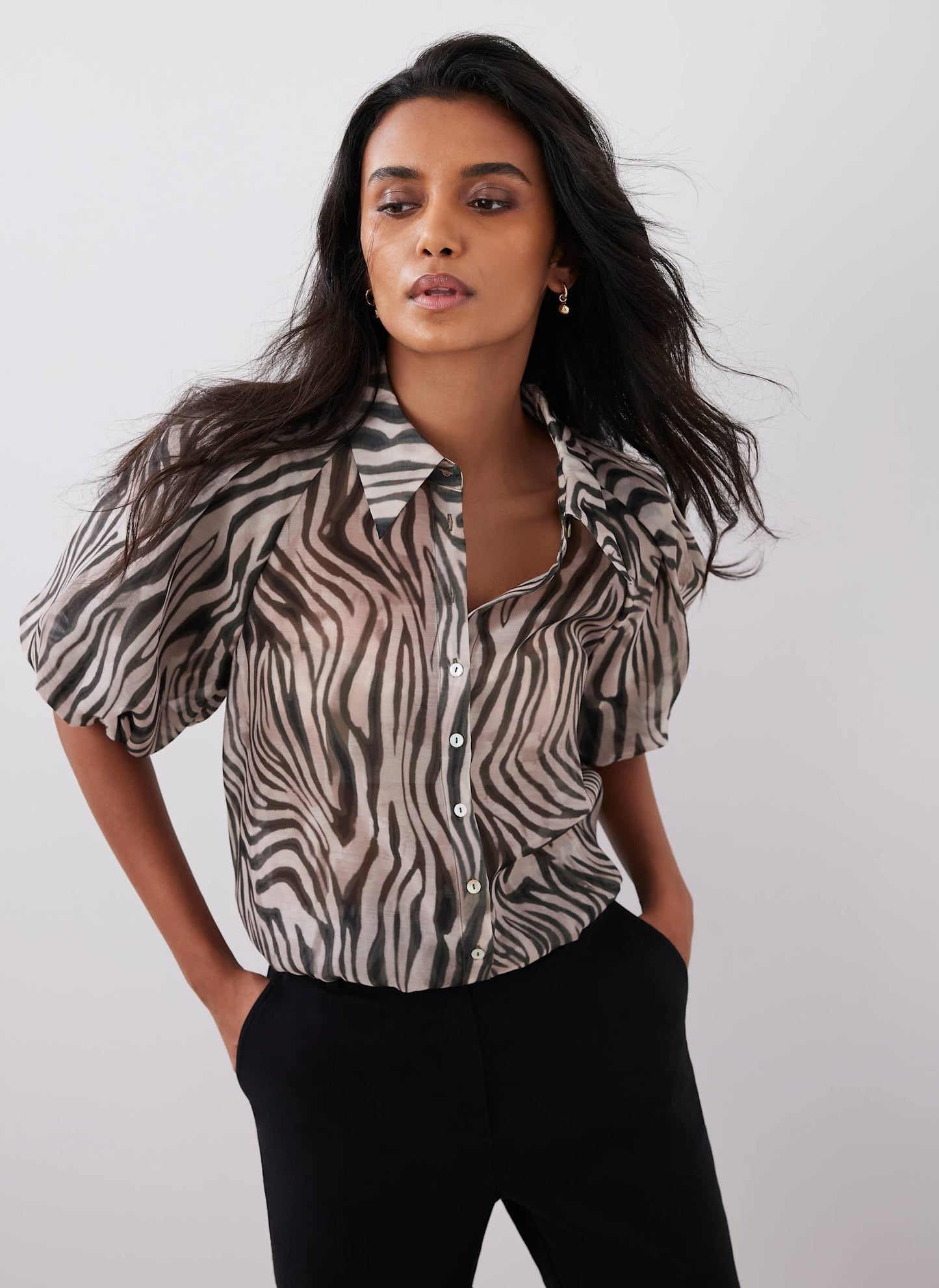 Khaki Zebra Print Shirt