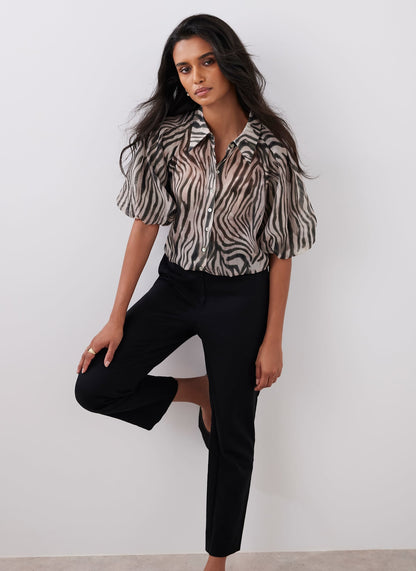Khaki Zebra Print Shirt