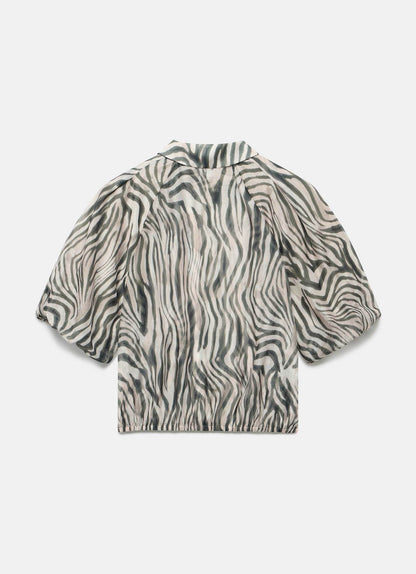 Khaki Zebra Print Shirt